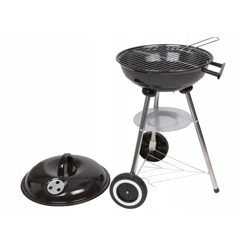 GRILL MEISTER KANSAS Stylowy grill kulisty na węgiel drzewny Ø 34 cm kółka