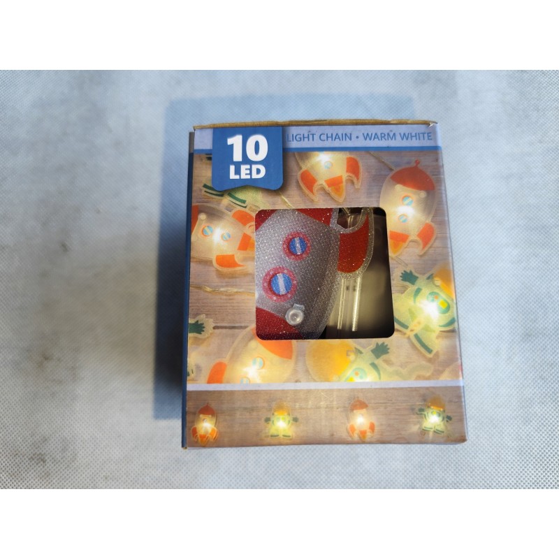 Dekoracyjny łańcuch świetlny, 1,5 m, 10 diod LED rakiety kosmiczne