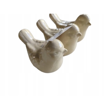 Ozdobna figurka ceramiczna ptaki 19,5x13x8.5 cm złamany biały