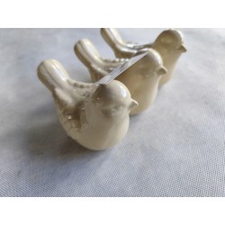 Ozdobna figurka ceramiczna ptaki 19,5x13x8.5 cm złamany biały