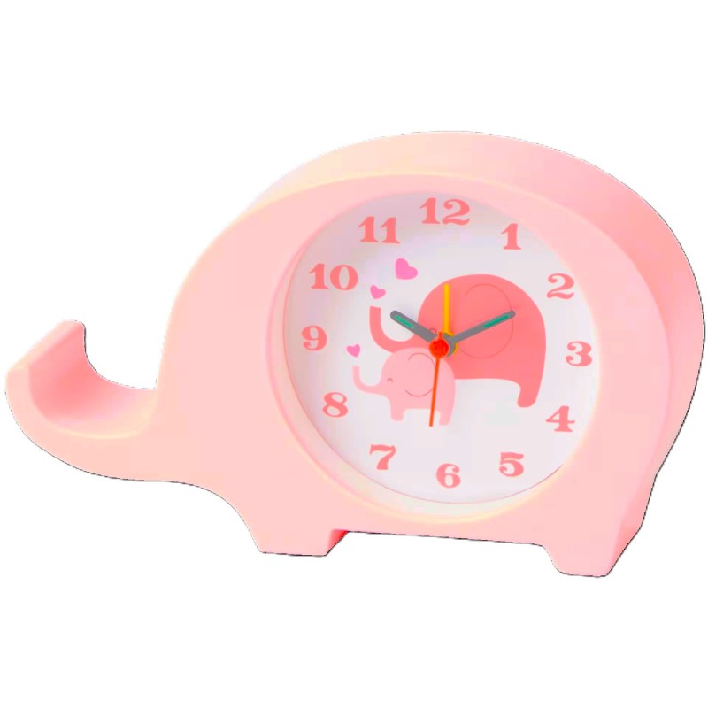 Zegar z budzikiem dla dzieci- Słonik