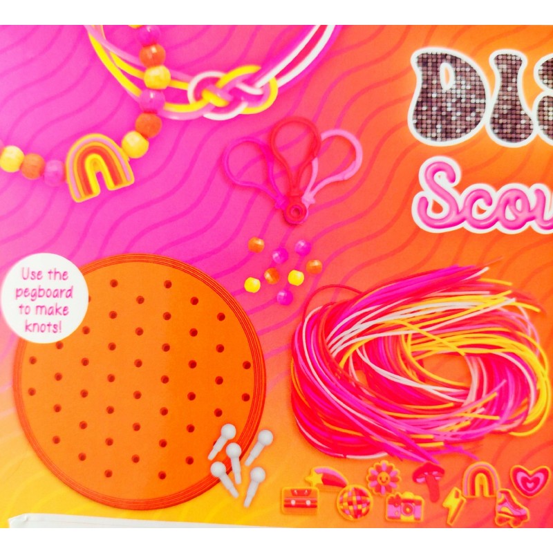 Avec Disco Scoubidou Zestaw do tworzenia bransoletek czerwono/różowe