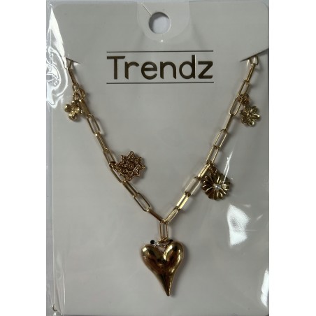 Naszyjnik z stali w kolorze złotym TRENDZ