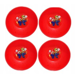 Wielorazowe plastikowe miski MARIO 4 szt można do zmywarki i mikrofali