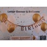GIRLANDA URODZINOWA Z BALONAMI. HAPPY BIRTHDAY. 100 cm. ZŁOTA
