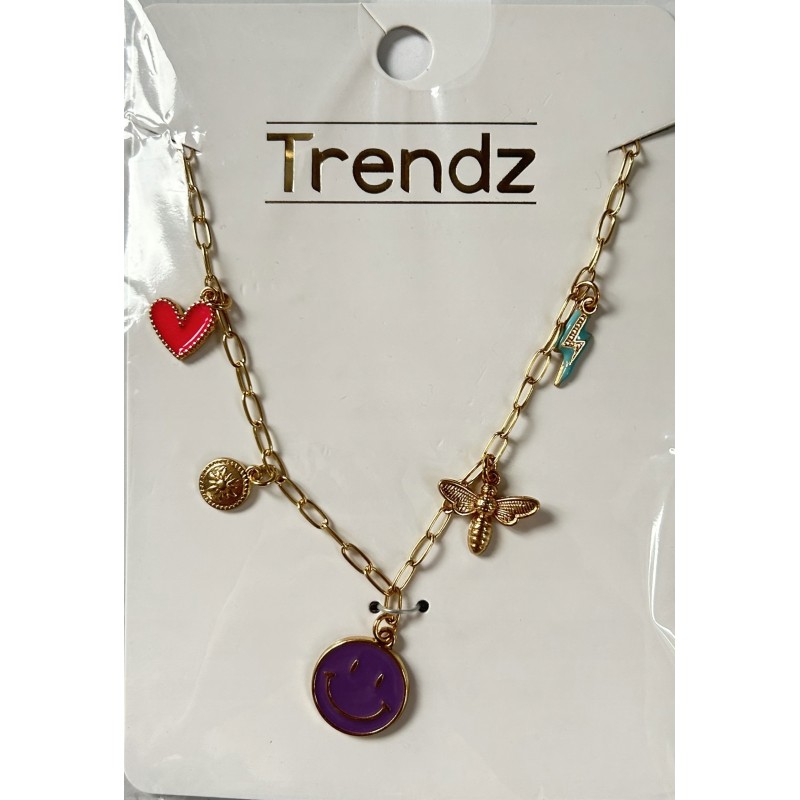 Naszyjnik z stali w kolorze złotym TRENDZ