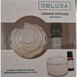 Dyfuzor ceramiczny DELUXA lotos + olejek z drzewa sandałowego (10 ml)