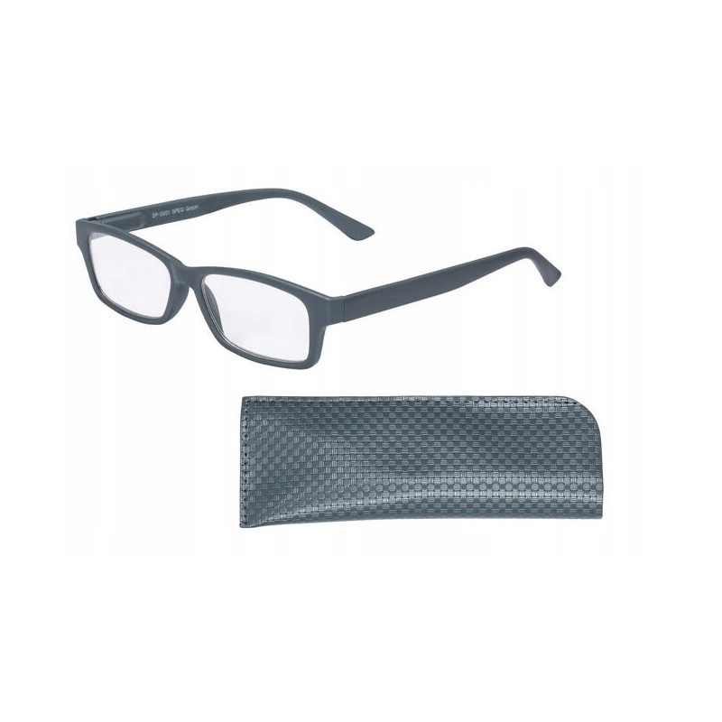 AURIOL Okulary do czytania ultralekkie z etui i korekcją +1 DPI - SZARE