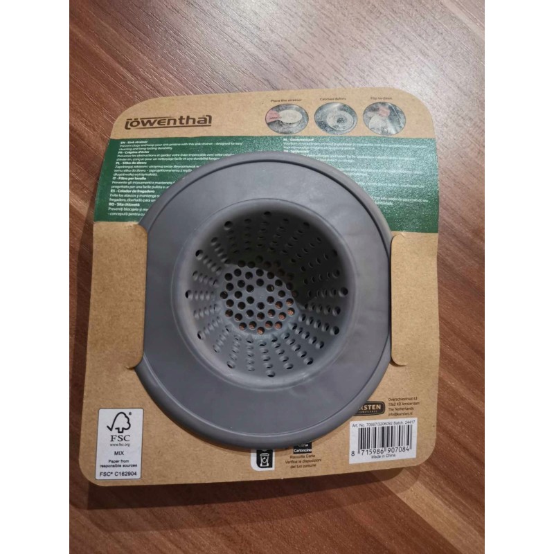 Sitko do zlewu silikon 12 mm szary