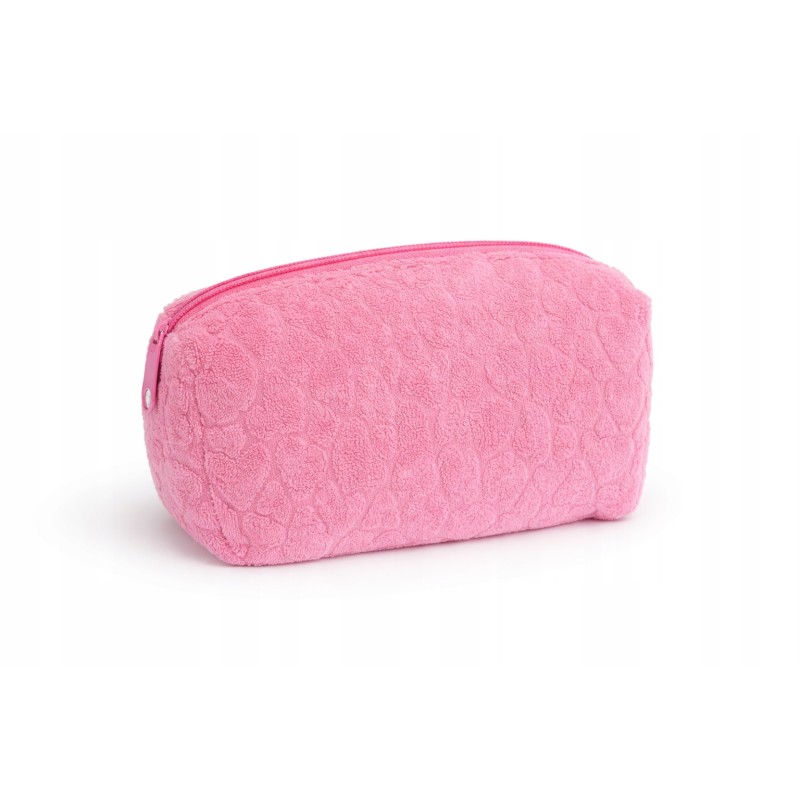 Piórnik kosmetyczka różowa motyw kwiatowy frotte