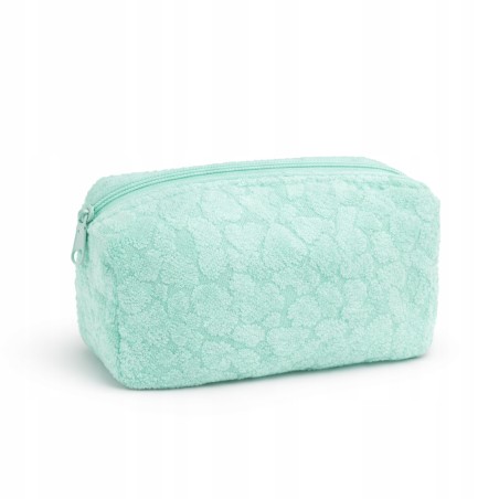 Piórnik kosmetyczka miętowa motyw serca frotte