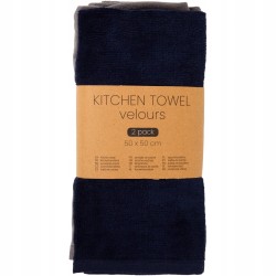 Ręczniki kuchenne velours 50x50 cm 2 szt szary granat