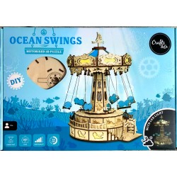 Drewniane ruchome MOTORISED PUZZLE 3D - DIY - Karuzela / LED