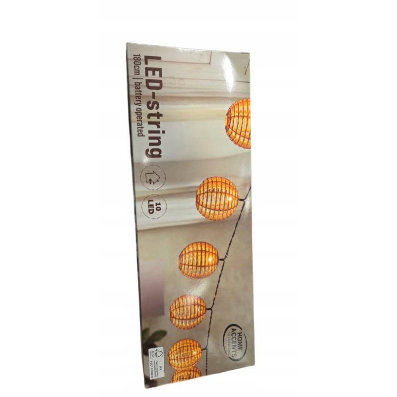 Lampki dekoracyjne LED - girlanda 180 cm 10 LED na baterie ciepłe światło