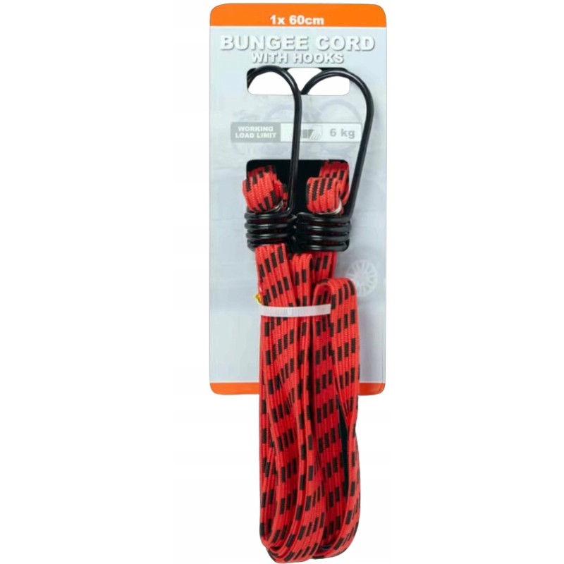 STRAP Guma do Bagażnika Rowerowego z Haczykami 60cm red