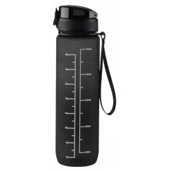 Butelka sportowa CRIVIT 1000 ml motywacyjna, shaker 1 Litr czarny