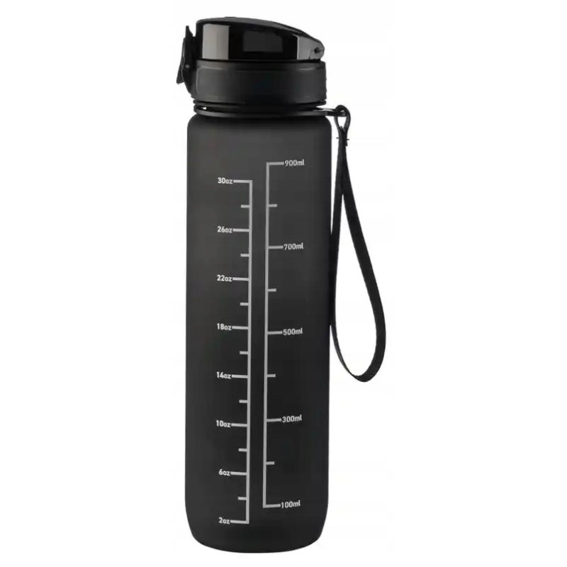 Butelka sportowa CRIVIT 1000 ml motywacyjna, shaker 1 Litr czarny