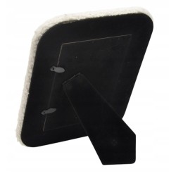 Ramka na jedno zdjęcie 10x13 cm z nóżką boucle biała