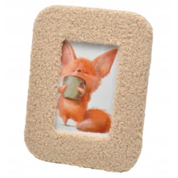 Ramka na jedno zdjęcie 10x13 cm z nóżką boucle beżowa