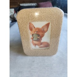 Ramka na jedno zdjęcie 10x13 cm z nóżką boucle beżowa