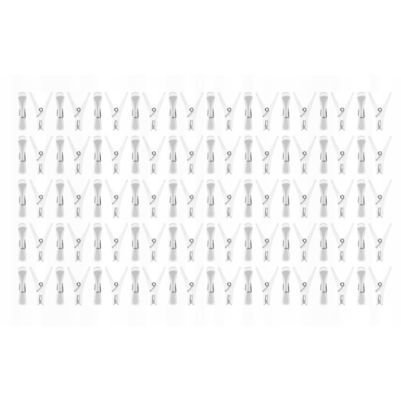 KLAMRE KLAMERKI DO PRANIA NA UBRANIA KOMPAKTOWE 50 SZTUK BIAŁE MOCNE