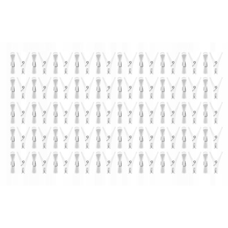 KLAMRE KLAMERKI DO PRANIA NA UBRANIA KOMPAKTOWE 50 SZTUK BIAŁE MOCNE