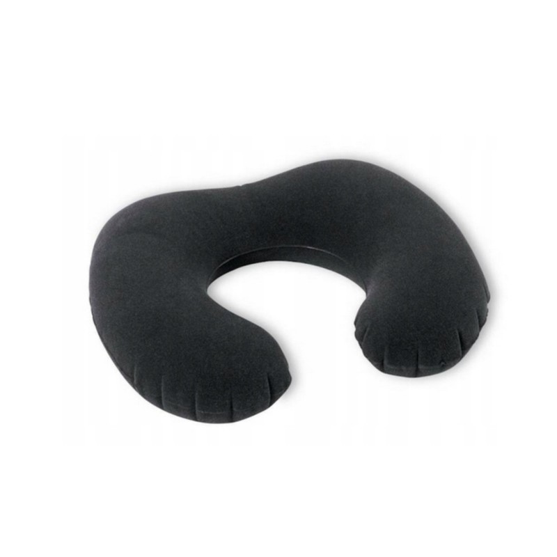 TopMove poduszka podróżna dmuchana rogal na szyję welur czarna