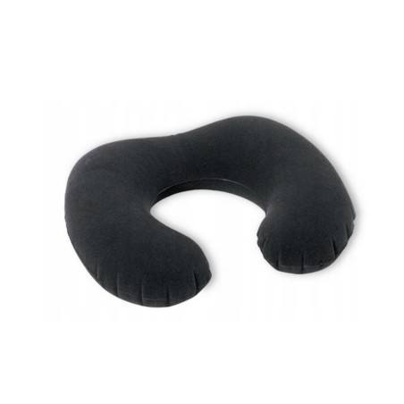 TopMove poduszka podróżna dmuchana rogal na szyję welur czarna