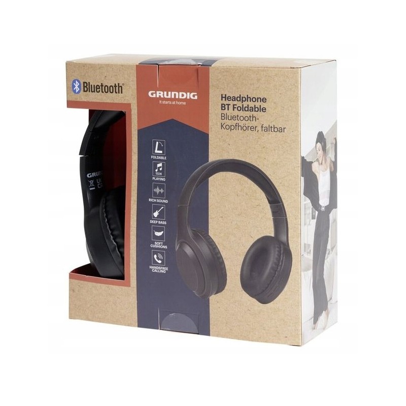 Słuchawki Bluetooth GRUNDIG Bezprzewodowe Nauszne Składane Bass