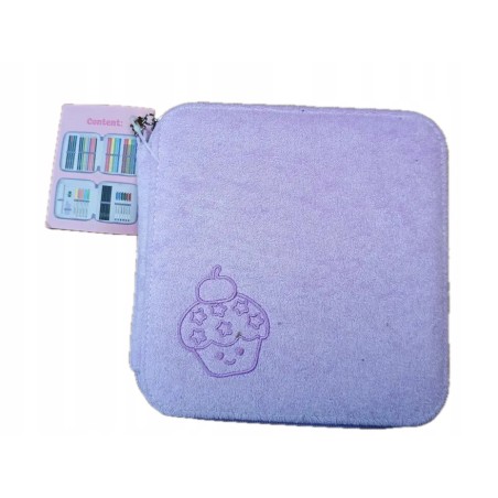 Piórnik z wkładem pluszowy fioletowy