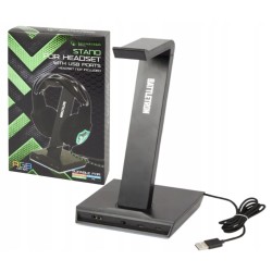 STOJAK na SŁUCHAWKI PODŚWIETLANY 3x USB Battletron