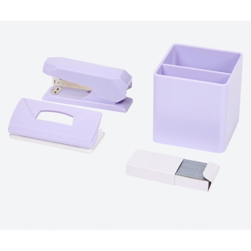Organizer biurkowy pojemnik, dziurkacz, zszywacz i zszywki