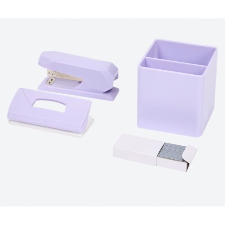 Organizer biurkowy pojemnik, dziurkacz, zszywacz i zszywki