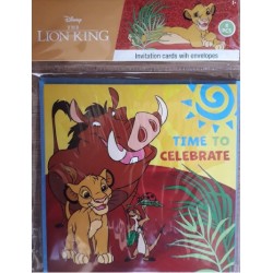 Kartki z zaproszeniem 8 sztuk KRÓW LEW 12 x 12 cm