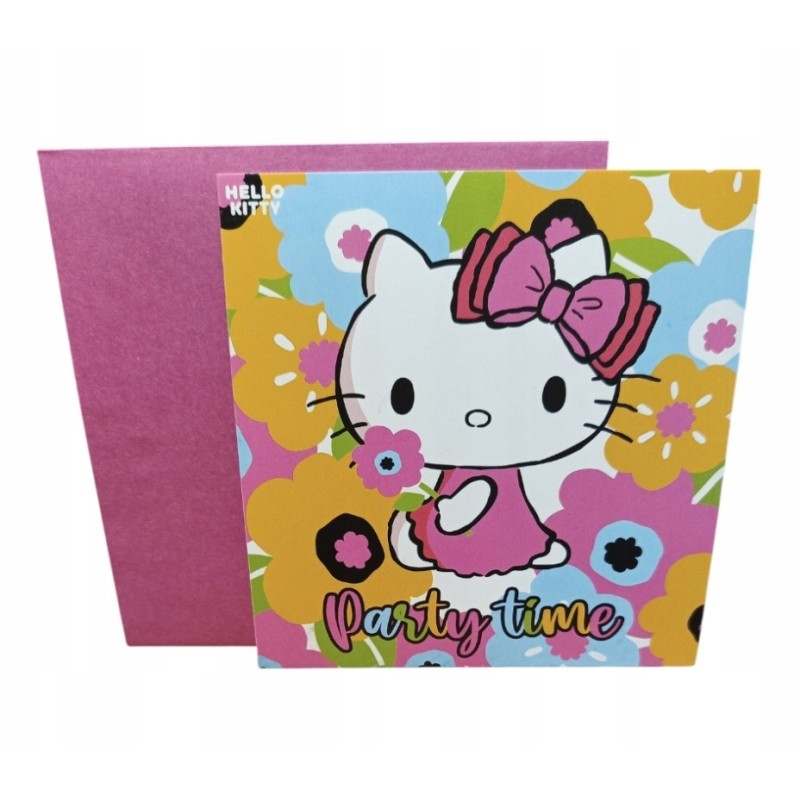 Zaproszenia Kartki z zaproszeniem Zestaw 8szt HELLO KITTY12x12cm