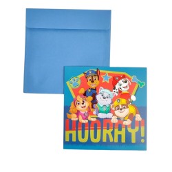 Kartki z zaproszeniem Z kopertami 8 sztuk 12 x 12 cm PSI PATROL