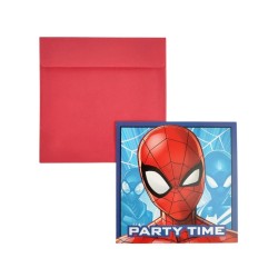 Zaproszenia urodzinowe kartki 8 szt koperty Spiderman