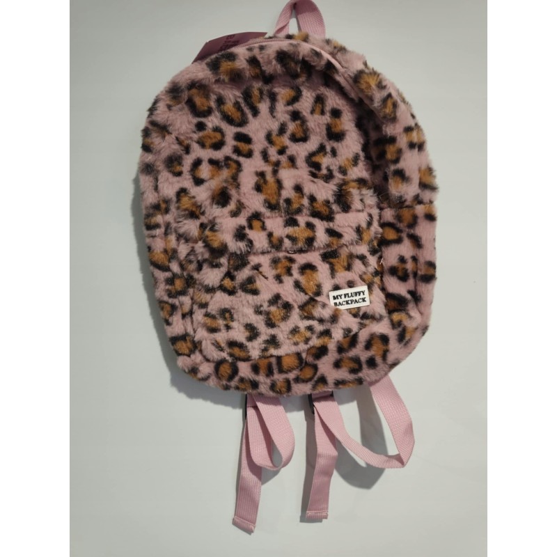 Puchaty plecak 100% poliester Fluffy BackPack Różowy