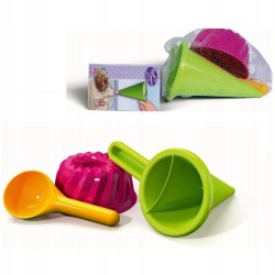 Foremki do piasku Zestaw foremek do piaskownicy i na plażę / Ciasto + Lejek