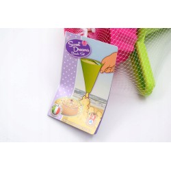 Foremki do piasku Zestaw foremek do piaskownicy i na plażę / Ciasto + Lejek