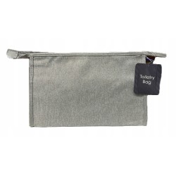 Duża Praktyczna Materiałowa Kosmetyczka Na suwak Szara 32 x 20 cm