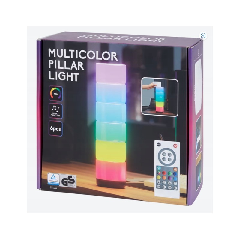LAMPKA WIELOKOLORWA LED SŁUPEK ŚWIETLNY EFEKTY PILOT