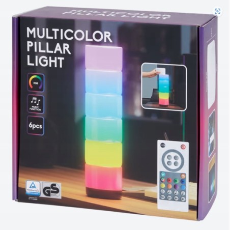 LAMPKA WIELOKOLORWA LED SŁUPEK ŚWIETLNY EFEKTY PILOT
