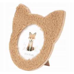 Pluszowa ramka na zdjęcie 10x10 cm lis brązowa 16x16x1,5 cm