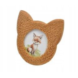 Pluszowa ramka na zdjęcie 10x10 cm lis brązowa 16x16x1,5 cm