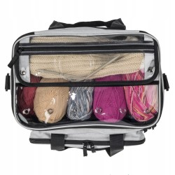 TORBA na akcesoria krawieckie torba dziewiarska 39 x 27 x 29 cm Szara