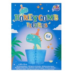 Dekoracja na przyjęcia DINOZAUR Figurki z plastra miodu 6 sztuk