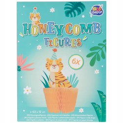 Dekoracja na przyjęcia TYGRYS Figurki z plastra miodu 6 sztuk
