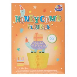 Dekoracja na przyjęcia ŻÓŁW Fgurki z plastra miodu 6 sztuk