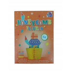 Dekoracja na przyjęcia ŻÓŁW Fgurki z plastra miodu 6 sztuk